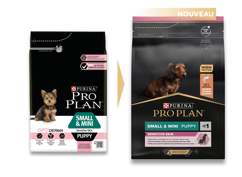Pro Plan - Croquettes OPTIDERMA Small & Mini Sensitive Skin Saumon pour Chiot - 3Kg Image numéro 3 Pro Plan - Croquettes OPTIDERMA Small & Mini Sensitive Skin Saumon pour Chiot - 3Kg Image numéro 3