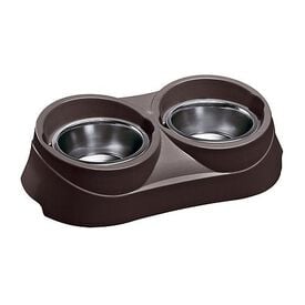 Ferplast - Support en Plastique Duo Feed avec Écuelles Inox - 400ml