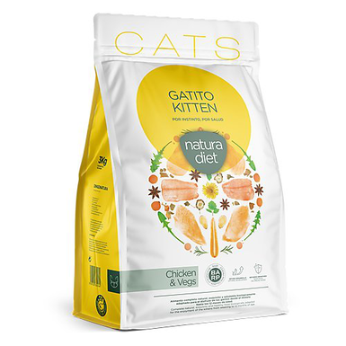 Natura Diet - Croquettes Kitten Poulet pour Chaton - 3Kg
