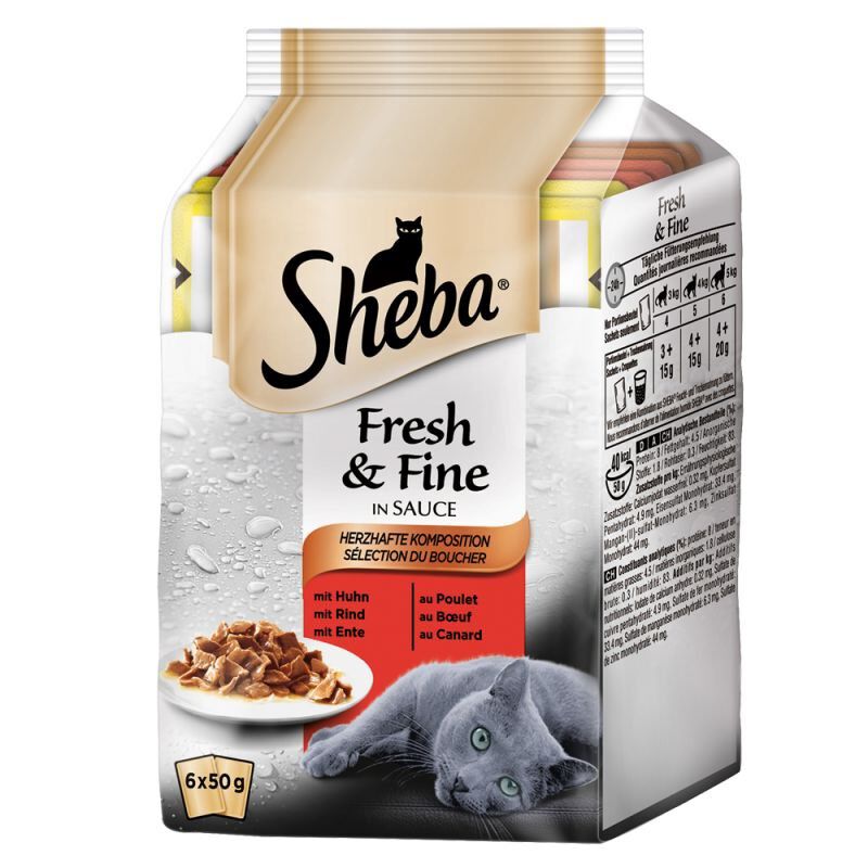 Sheba - Sachets D&eacute;lices du Jour en Sauce aux Viandes pour Chat - 6x50g Image num&eacute;ro 1