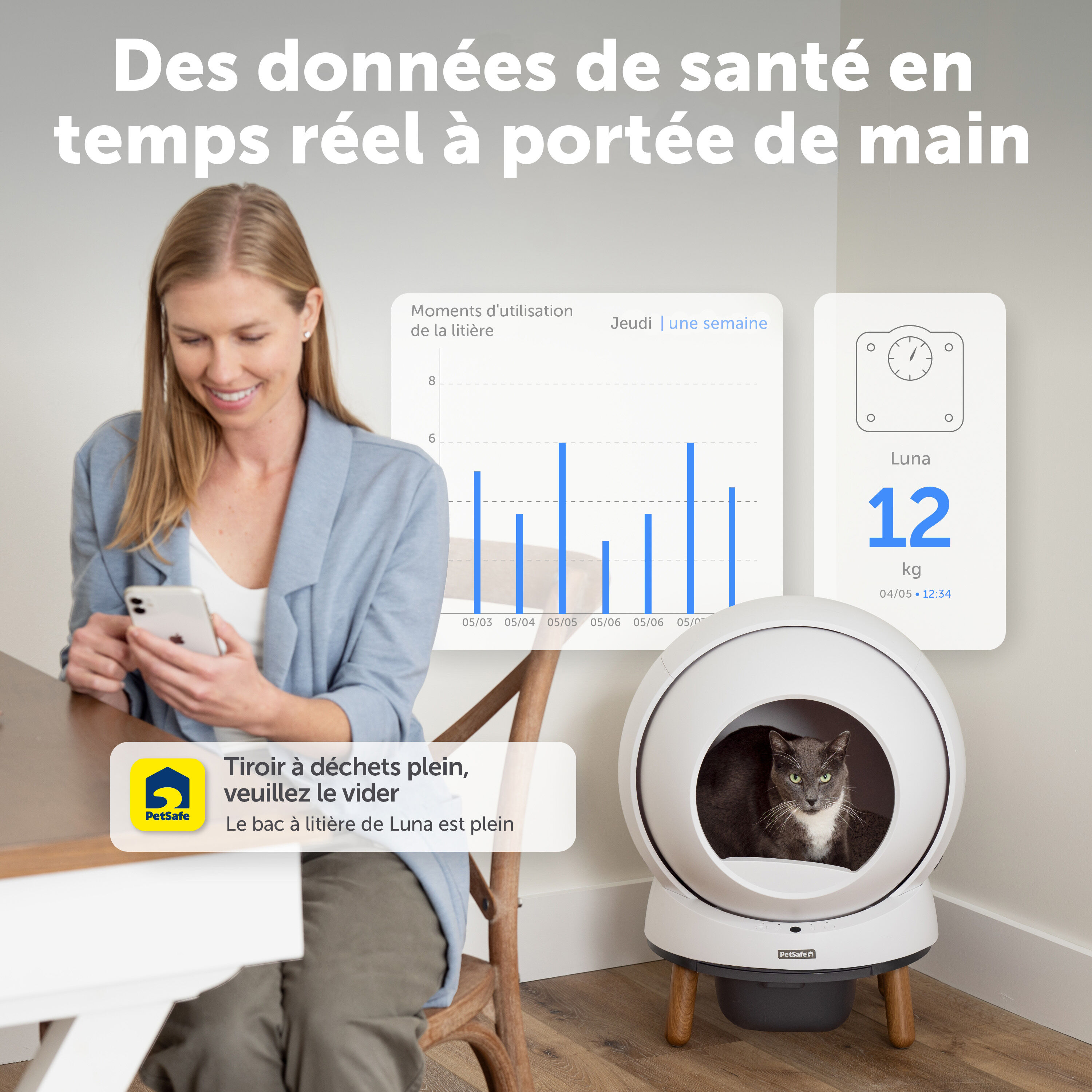 PetSafe - Liti&egrave;re Auto-Nettoyante Smart Spin pour Chats - Blanc Image num&eacute;ro 12