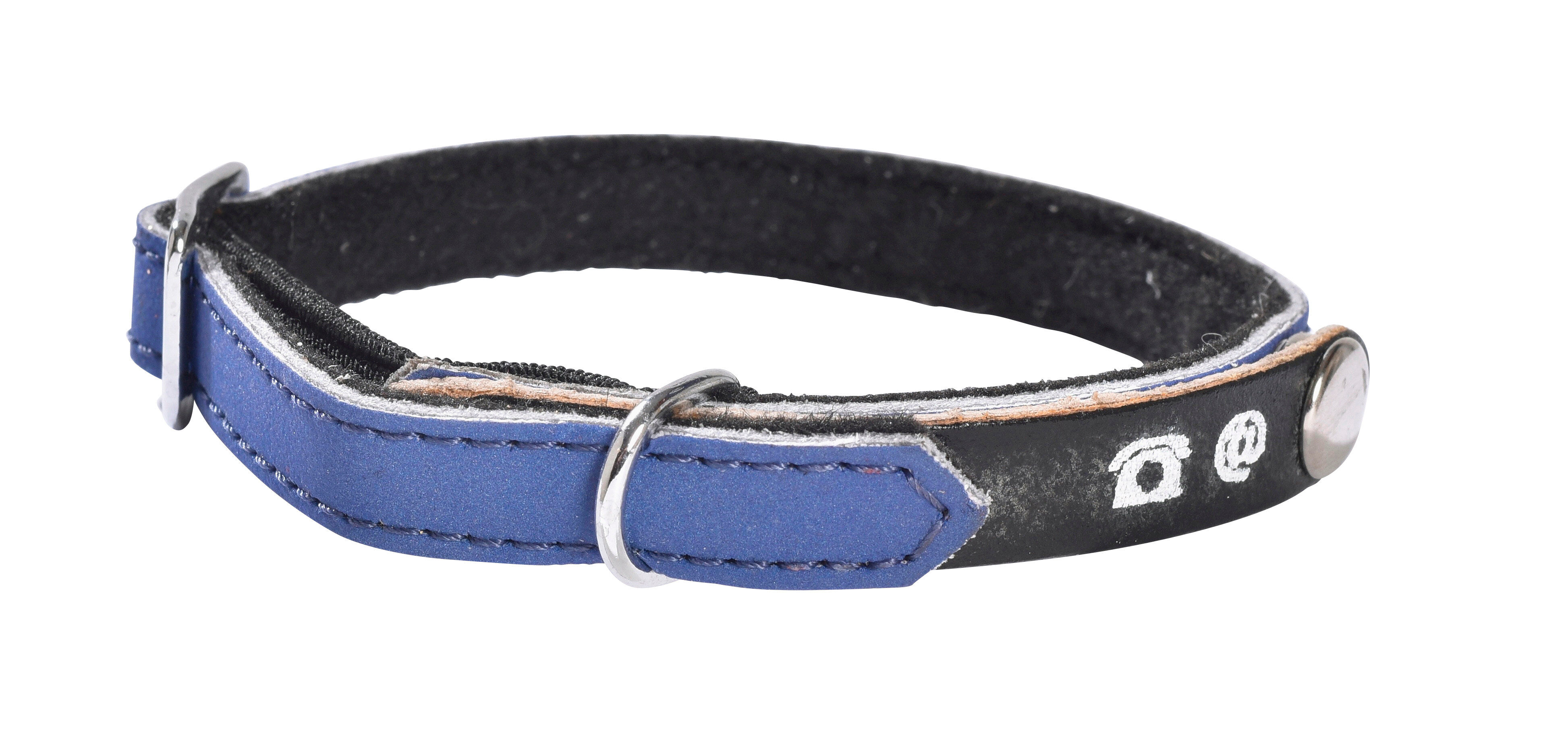 Bobby - Collier R&eacute;fl&eacute;chissant Porte Adresse pour Chat - Bleu Image num&eacute;ro 1