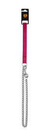Animalis - Laisse Métal Fine Confort 15mm et 100cm pour Chien - Fuchsia