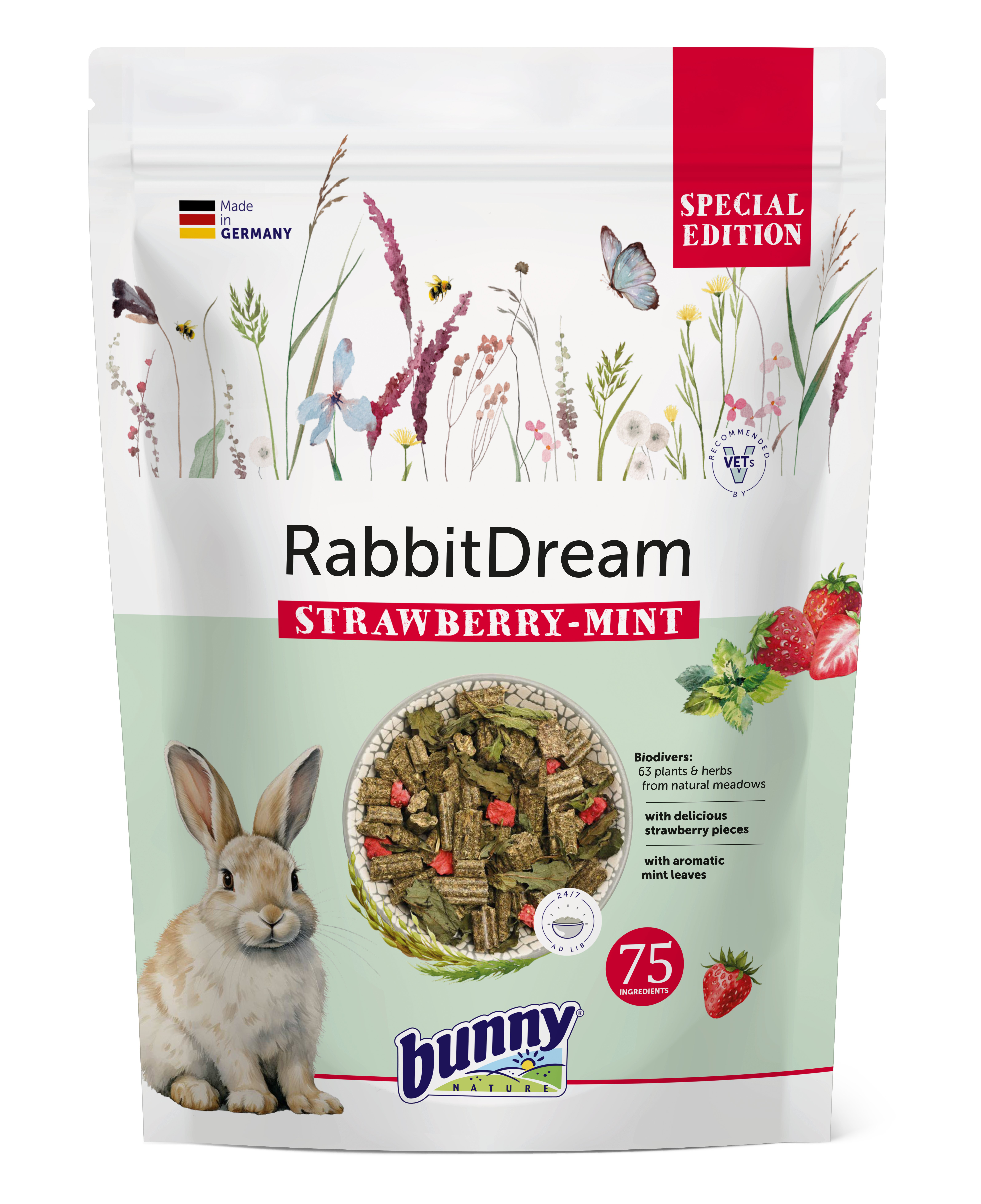 Bunny Nature - Alimentation Lapin Adulte  RabbitDream STRAWBERRY MIN T-  1,5kg Image num&eacute;ro 1