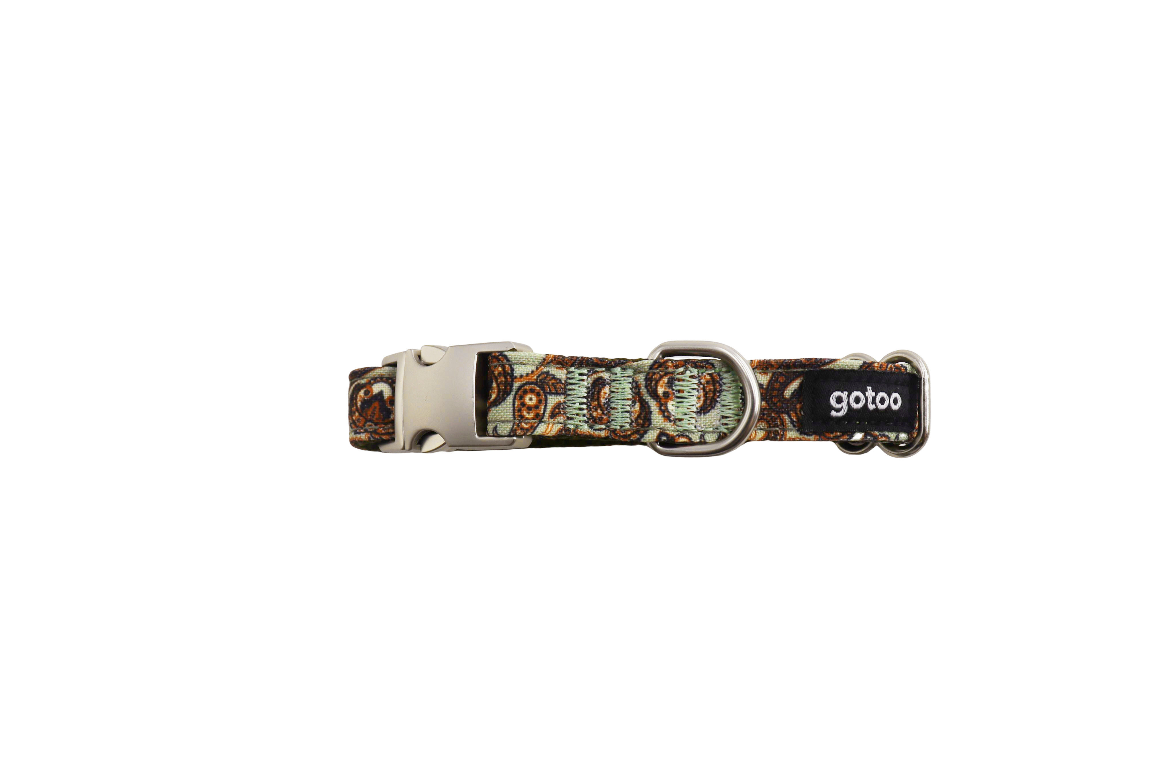 Gotoo - Collier en Paisley Khaki pour Chien - XS Image num&eacute;ro 1