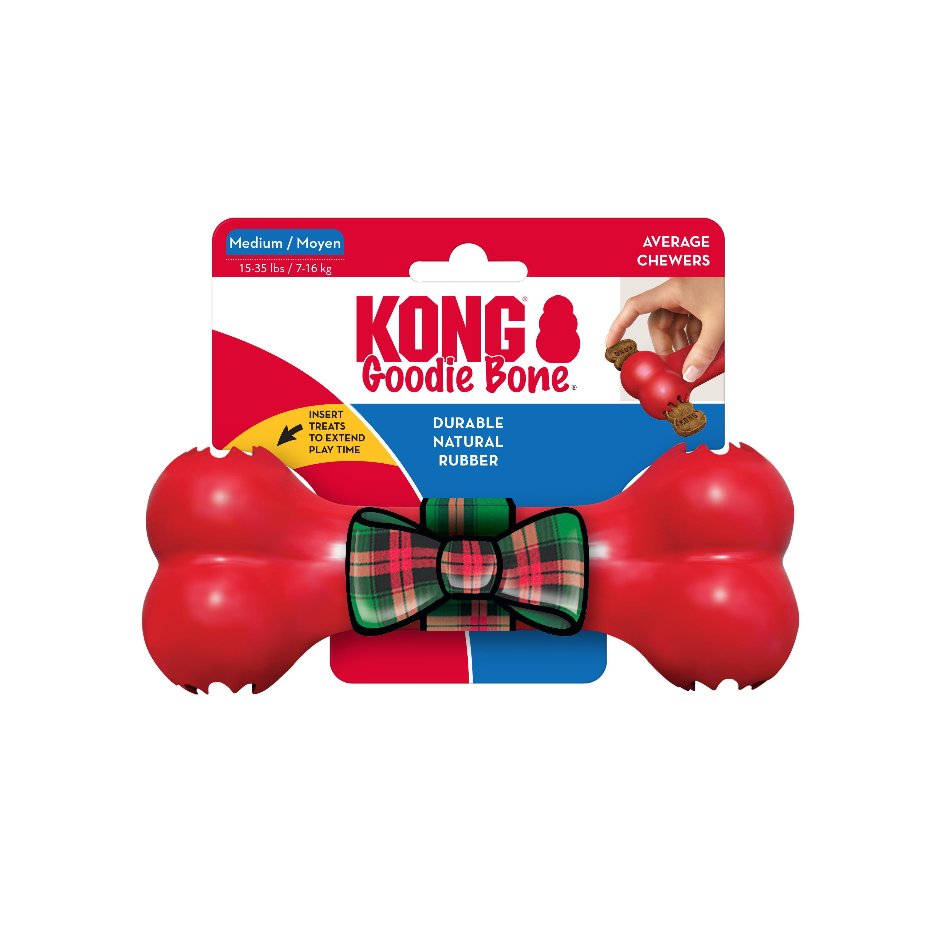 Kong - Jouet Os Goodie Bone No&euml;l - M Image num&eacute;ro 1