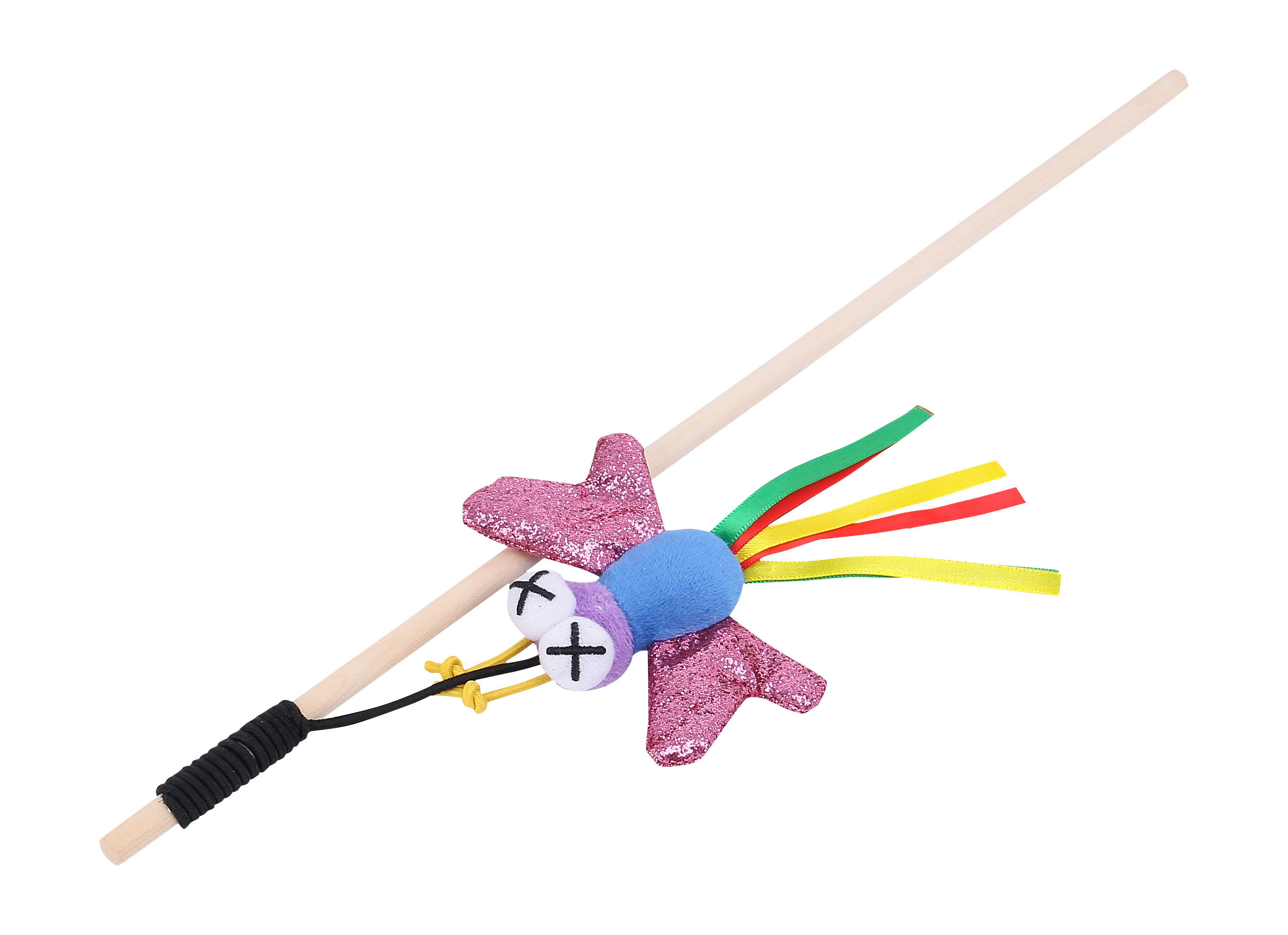 Wouapy - Jouet Chat Canne &agrave; P&ecirc;che Disco Papillon Image num&eacute;ro 1