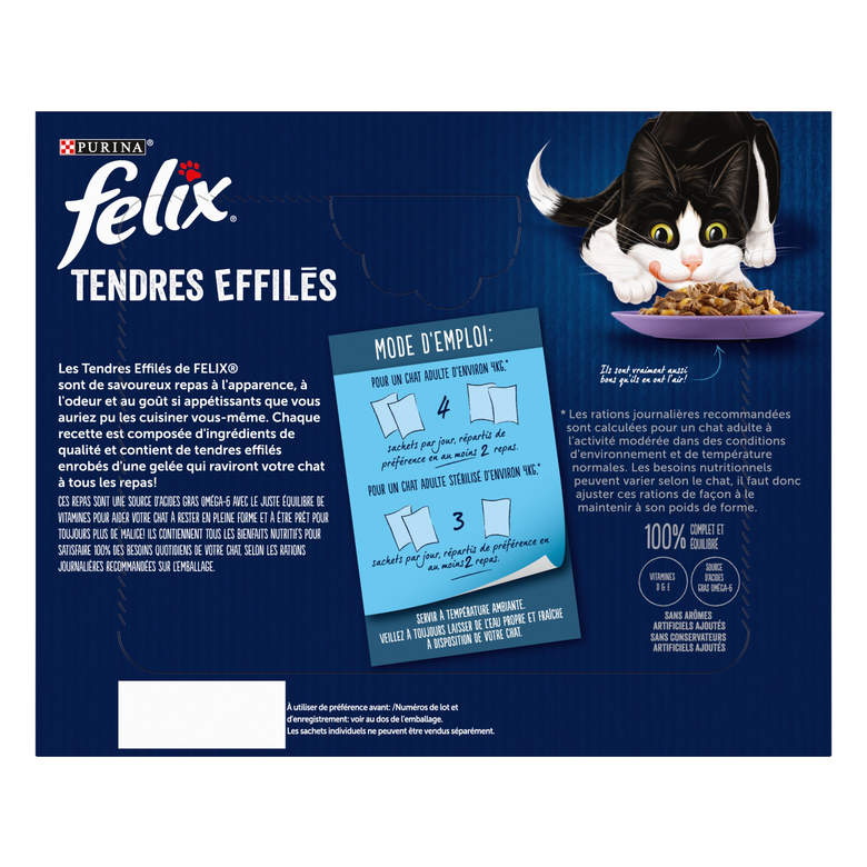 FELIX - Sachets fraîcheurs Tendres Effilés en Gelée Mixte pour Chats -  24x85g