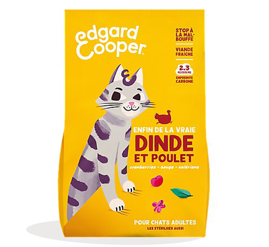 Edgard & Cooper - Croquettes à la Dinde et au Poulet pour Chat Adulte - 2Kg