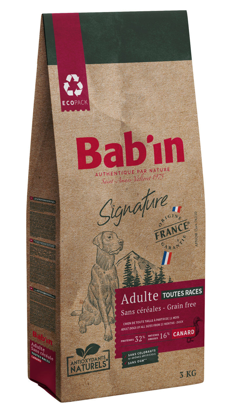 Bab'in -  Croquettes sans C&eacute;r&eacute;ales Canard pour Chiens Medium - 3kg Image num&eacute;ro 1