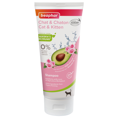 Beaphar - Shampoing Bio Huile D'avocat & Rose pour Chat et Chaton - 200ml