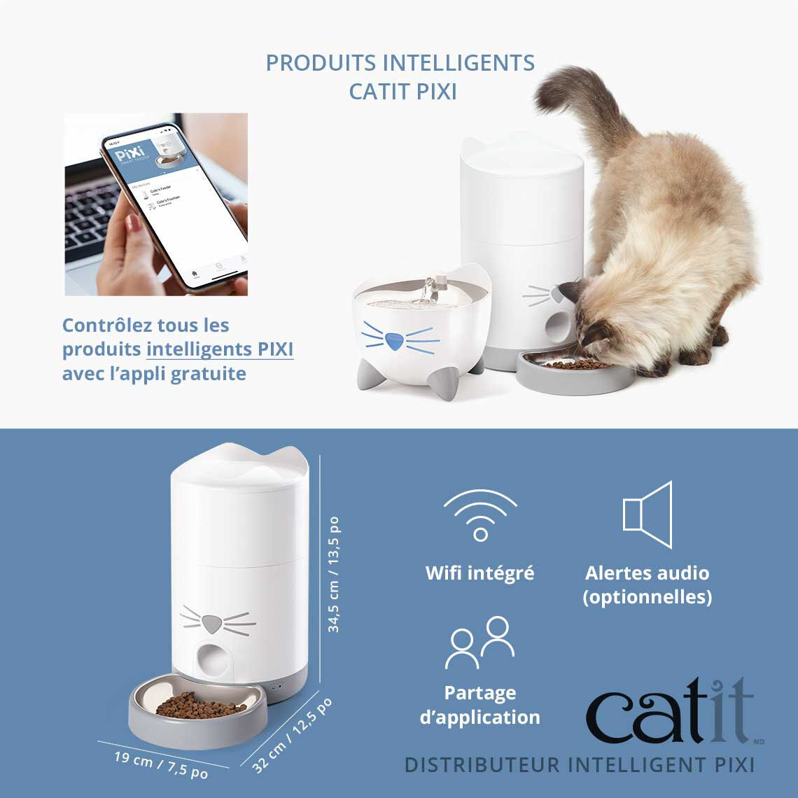 Catit - Distributeur de Nourriture Pixi Smart Wifi pour Chat - 1,2Kg Image num&eacute;ro 5