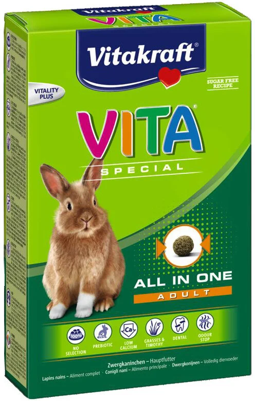 Vitakraft - Aliments Vita Spécial pour Lapins Nains - 600g Image numéro 1 Vitakraft - Aliments Vita Spécial pour Lapins Nains - 600g Image numéro 1