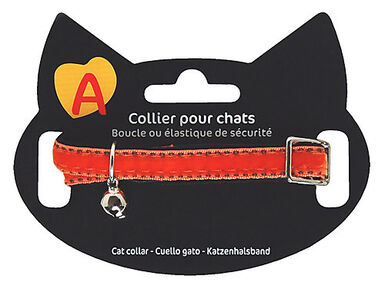 Animalis - Collier Velour pour Chat - Orange