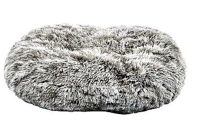 Bobby - Coussin Oval Poilu Gris pour Chien - 88x58cm
