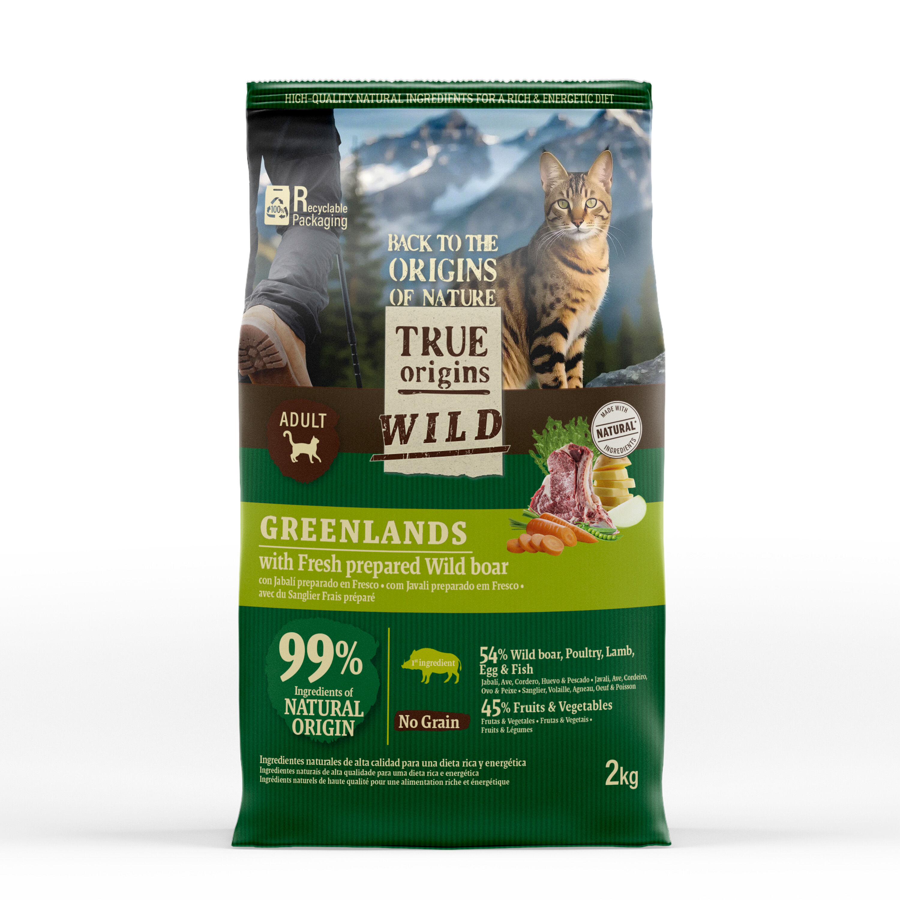 True Origins Wild - Croquettes Sanglier & Agneau pour Chats Adultes - 2kg Image num&eacute;ro 1