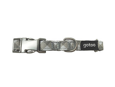 Gotoo - Collier Vichy Gris pour Chien - XXS