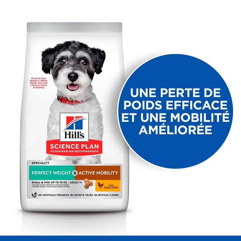 Hill's Science Plan - Perfect Weight & Active Mobility Aliment Pour Petit Chien Adulte Poulet - 1,5kg Image numéro 2 Hill's Science Plan - Perfect Weight & Active Mobility Aliment Pour Petit Chien Adulte Poulet - 1,5kg Image numéro 2