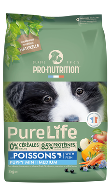 Pro-Nutrition - Croquettes Pure Life Puppy Mini Medium pour Chiots - 2kg