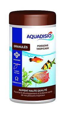 Aquadisio - Aliments Granulés pour Poissons Tropicaux - 250ml