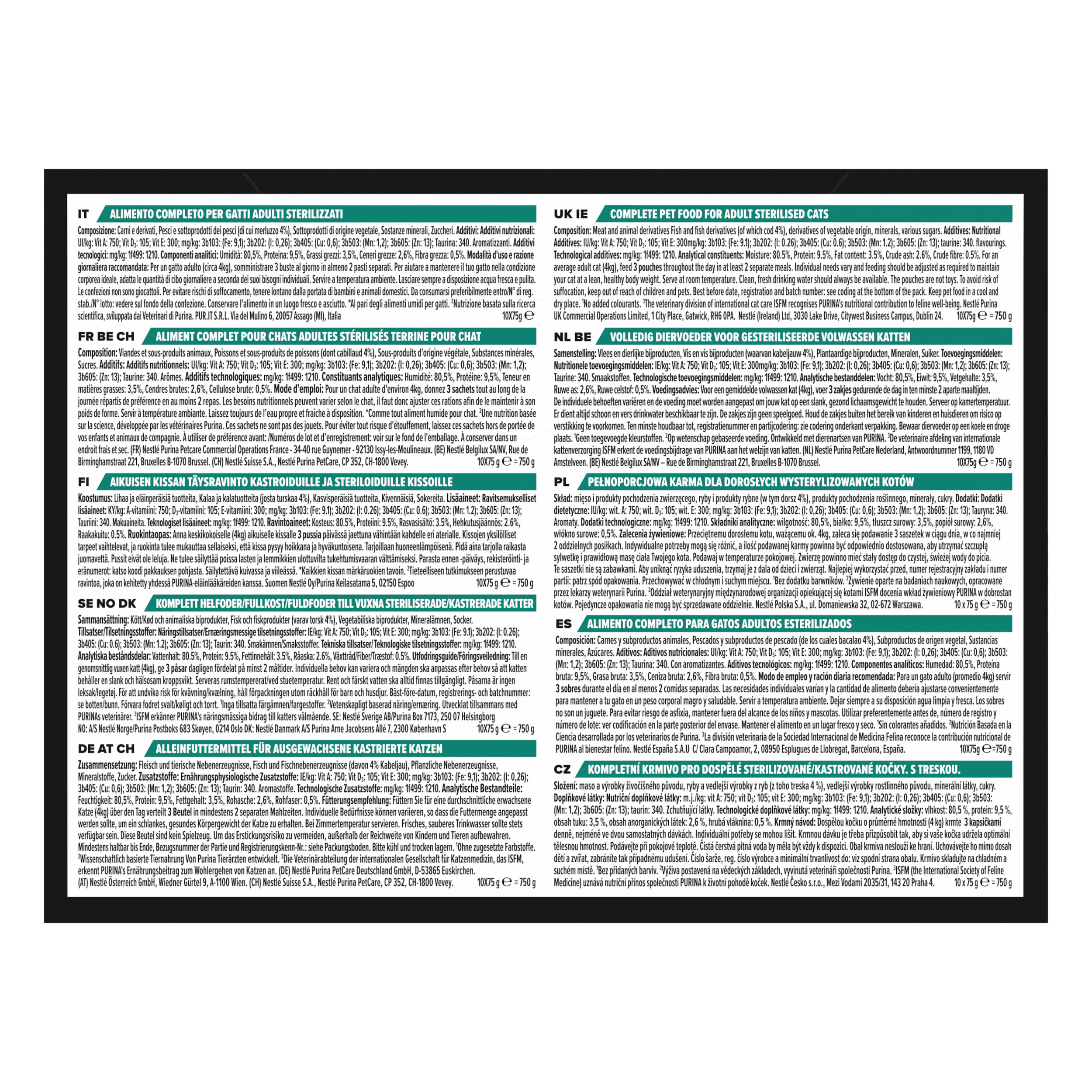 Pro Plan - P&acirc;t&eacute;e Repas au Cabillaud pour Chats Adultes St&eacute;rilis&eacute;s - 10x75g Image num&eacute;ro 3