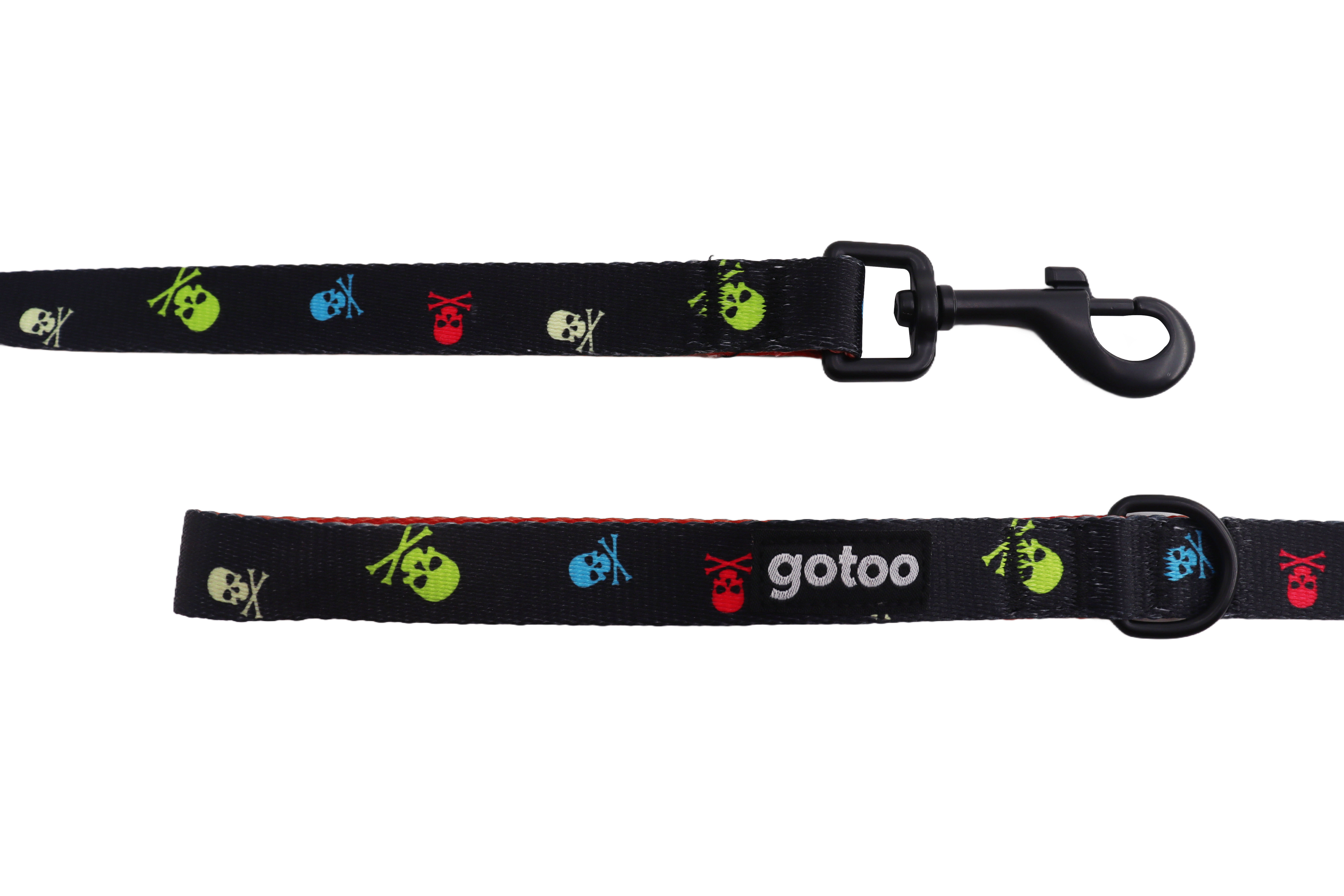 Gotoo - Laisse &agrave; Motif Cr&acirc;nes Gris pour Chien - M Image num&eacute;ro 2