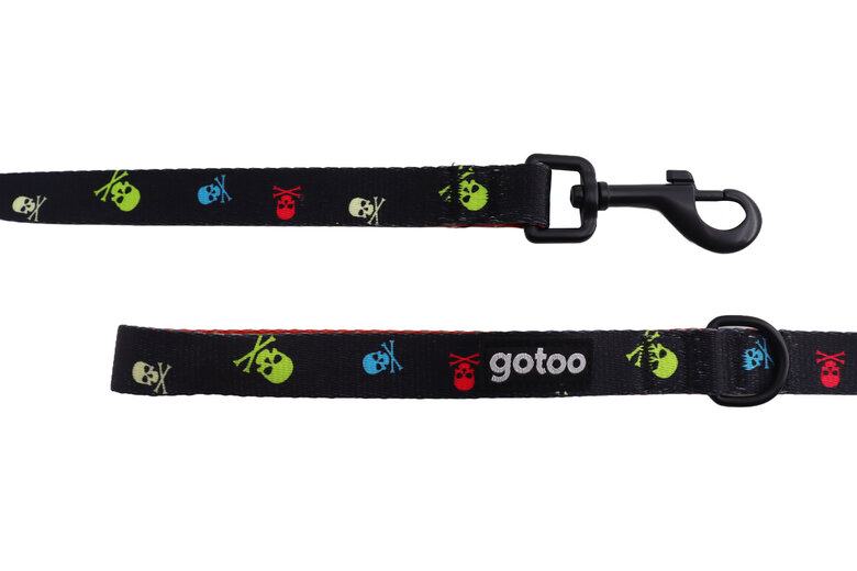 Gotoo - Laisse à Motif Crânes Gris pour Chien - M Image numéro 2 Gotoo - Laisse à Motif Crânes Gris pour Chien - M Image numéro 2