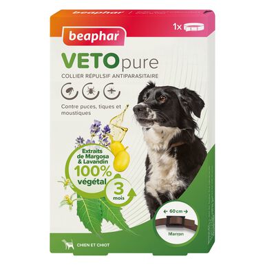 Beaphar - VETOpure collier répulsif antiparasitaire pour chien et chiot - Marron