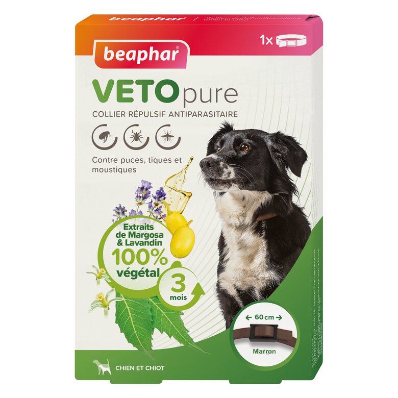 Beaphar - VETOpure collier répulsif antiparasitaire pour chien et chiot - Marron image number null