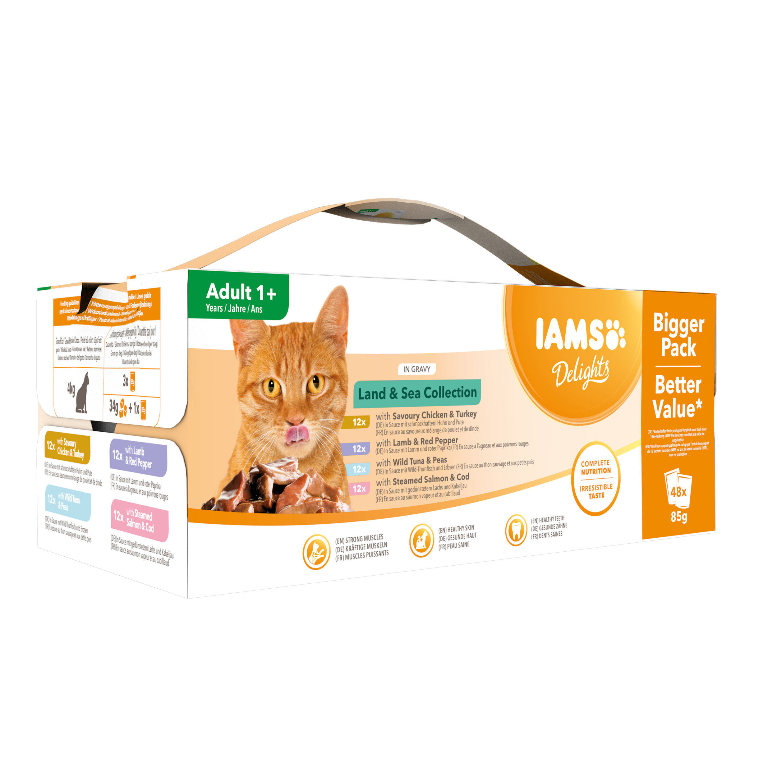 Iams - Boite Sachets Humides Delights Terre Land Collection en Sauce pour Chats - 48x85g Image num&eacute;ro 1