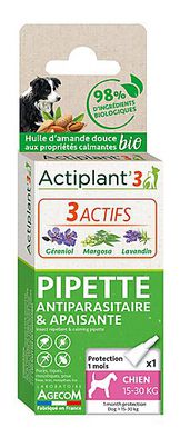 ActiPlant'3 - Pipette Antiparasitaire et Apaisante Bio pour Chien de Moyenne Taille - x1