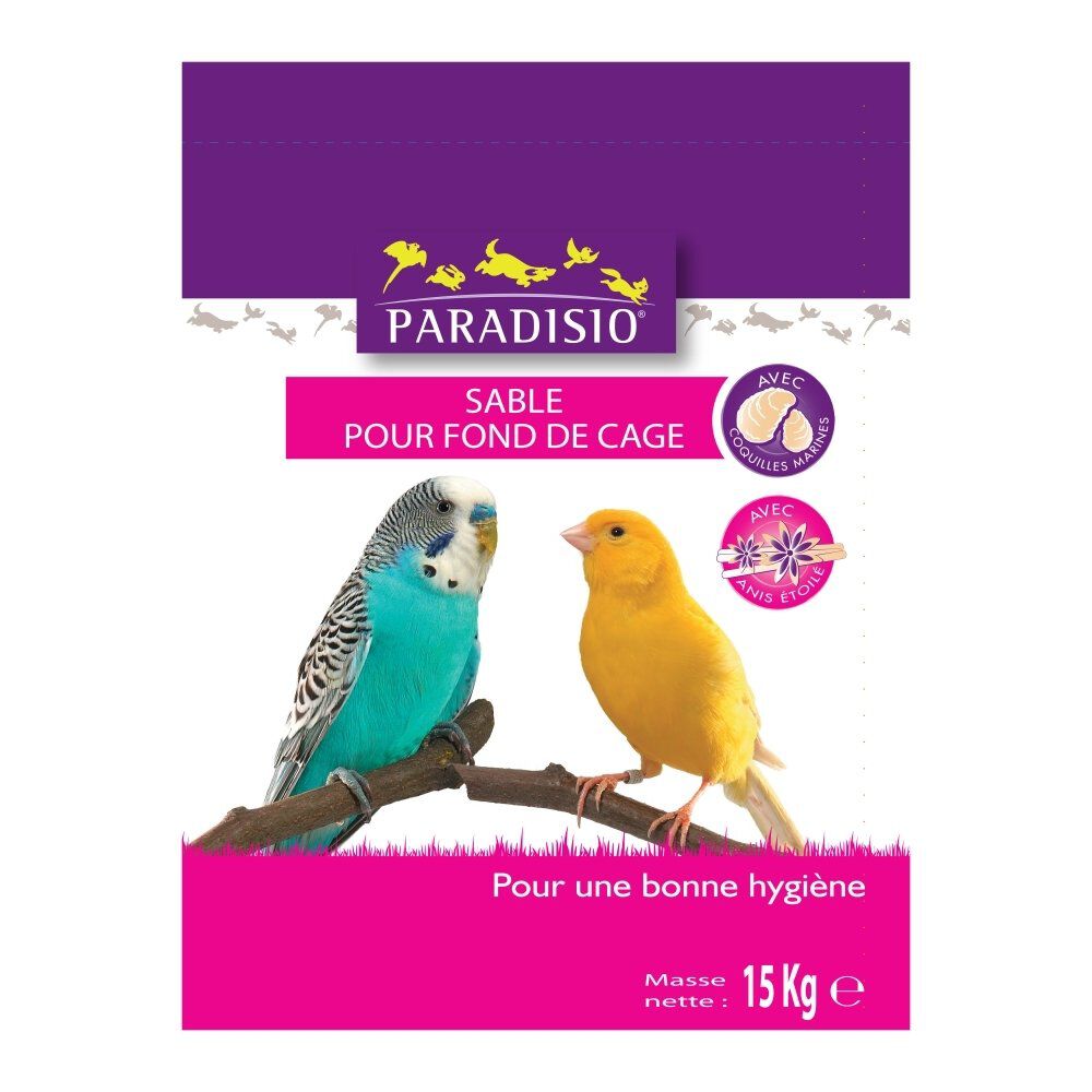 Paradisio - Sable Anis&eacute; Blanc pour Cage - 15Kg Image num&eacute;ro 1