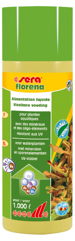 Sera - Soin de Base avec Minéraux et des Oligo éléments Florena pour Plantes d'Aquarium - 250ml Image numéro 1 Sera - Soin de Base avec Minéraux et des Oligo éléments Florena pour Plantes d'Aquarium - 250ml Image numéro 1