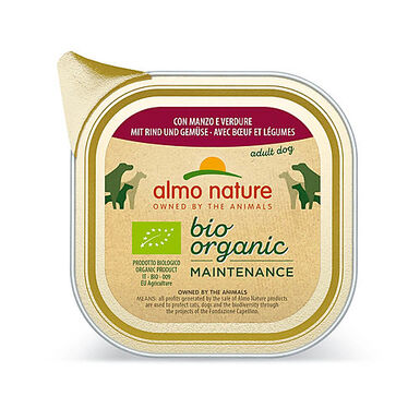 Almo Nature - Pâtée en Barquette Daily Menu Bio au Boeuf et Légumes pour Chien - 100g