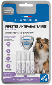Francodex - Pipettes Antiparasitaires Icardine pour Chiens Adultes - x4
