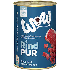 WOW - Repas Complet Naturel PUR Boeuf pour Chiens - 400g