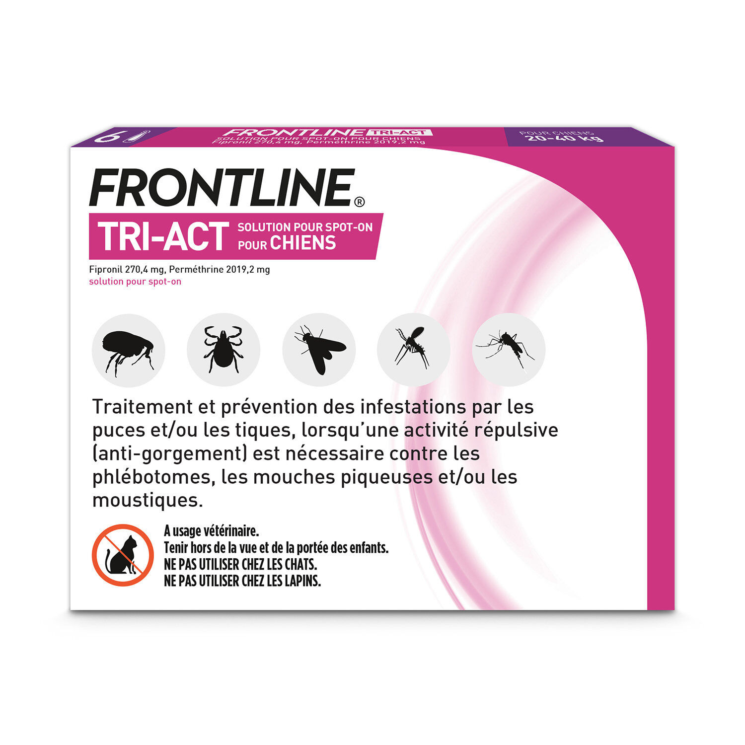 Frontline - Pipette Antiparasitaire Tri-Act pour Chien de 20 &agrave; 40Kg - 6x4ml Image num&eacute;ro 2