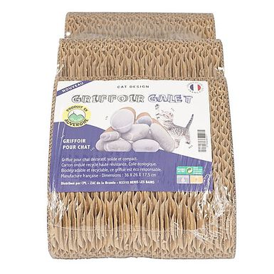 Pet Design - Griffoir Carton Galet pour Chat - 36x26x17,5cm