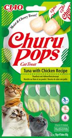 Inaba - Friandises Churo Pops au Poulet et Thon pour Chats - 4x15g