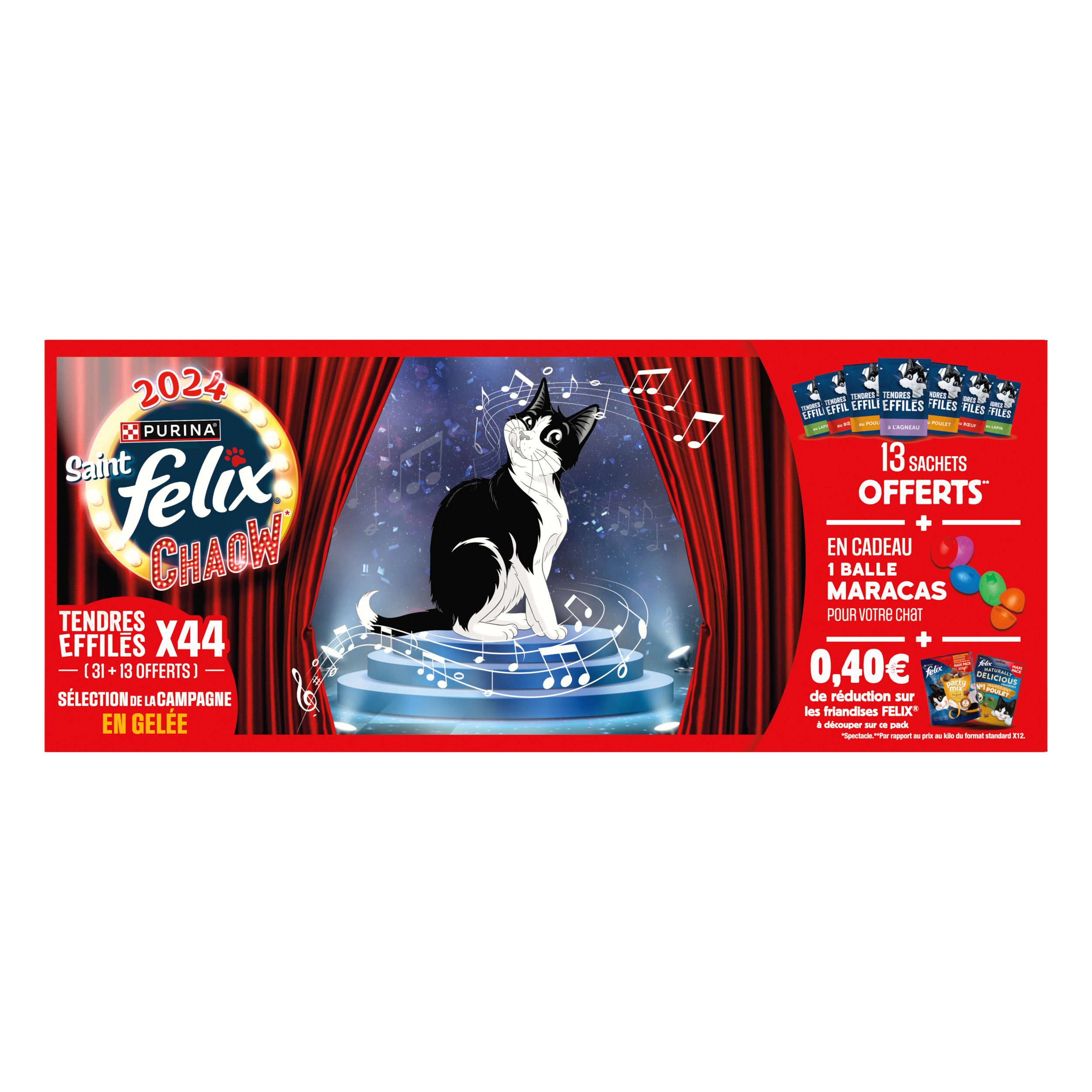 Sachets FELIX Tendres Effil&eacute;s en Gel&eacute;e - S&eacute;lection de la Campagne 40X85g (28+12) pour chats adultes Image num&eacute;ro 4