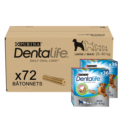 Dentalife - Multipack Maxi Friandises bucco-dentaire à mâcher pour Grands chiens - 2X1272g