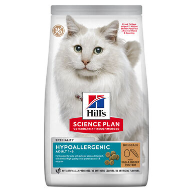 Hill's Science Plan Hypoallergenic Adult croquettes pour chat adulte aux Insectes & oeuf 1,5kg