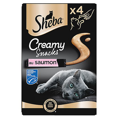 SHEBA - FRIANDISES CREAMY SNACKS AU SAUMON POUR CHATS - 4X12G