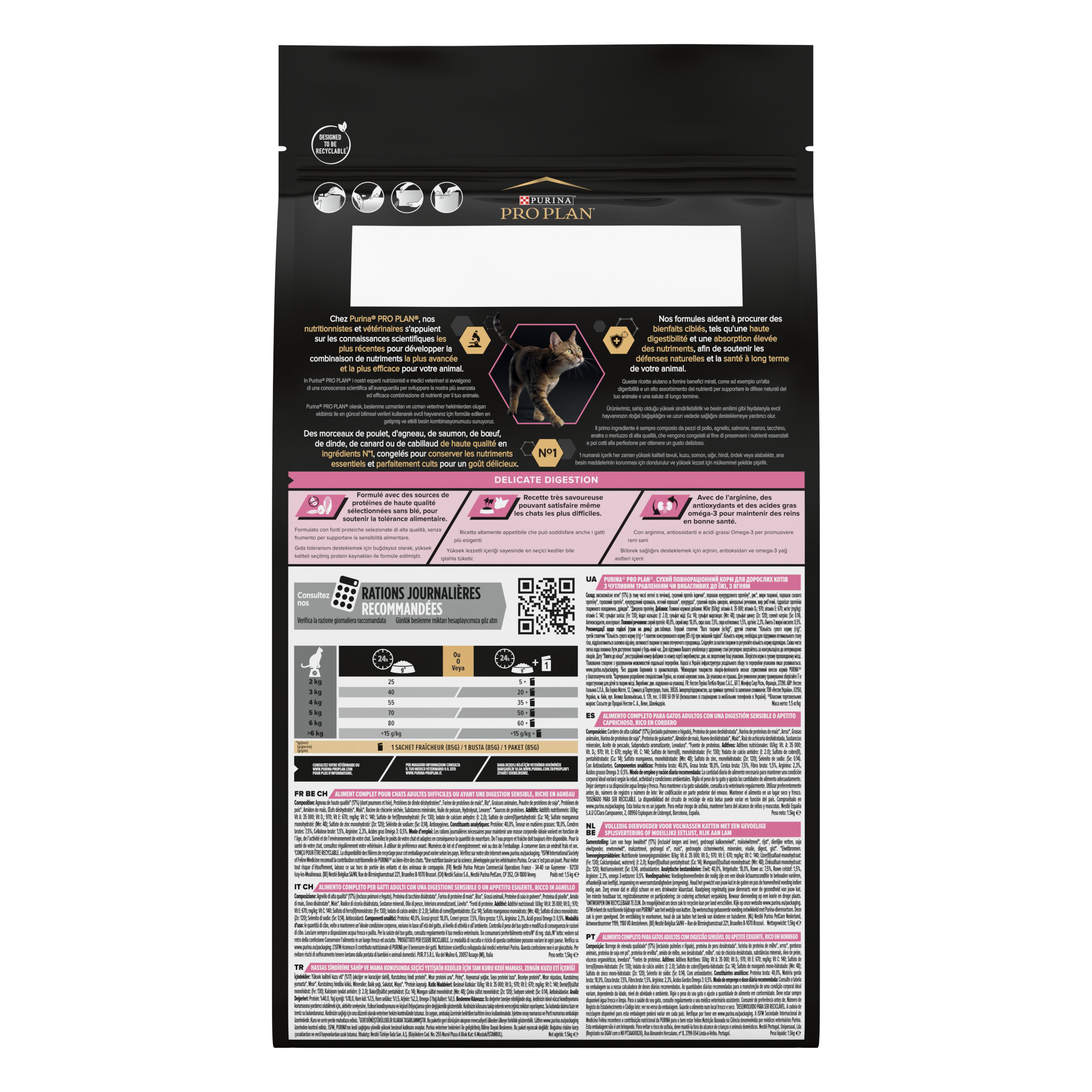 Pro Plan - Croquettes OPTIRENAL Delicate Agneau pour Chat - 1,5Kg Image num&eacute;ro 4