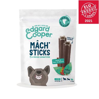 Edgard & Cooper - Sticks à Mâcher Dental Naturel à la Fraise et Huile de Menthe pour Chien S