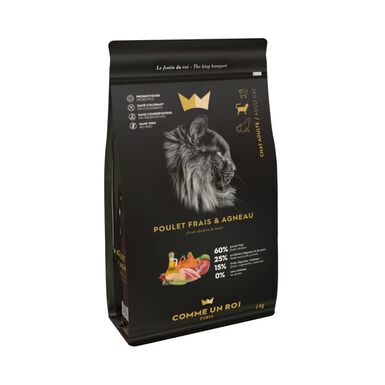 Comme Un Roi - Croquettes Adulte au Poulet Frais et Agneau pour Chat