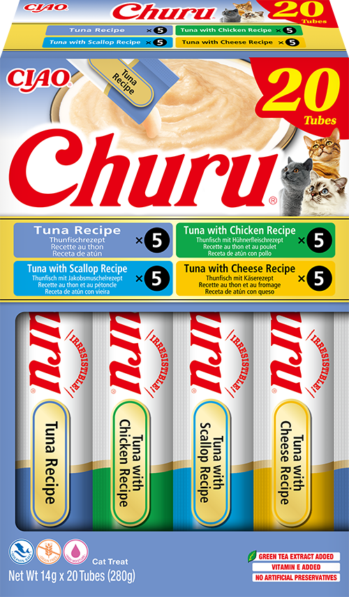 Inaba - Multipack Friandises Churu 4 Vari&eacute;t&eacute;s pour Chats - 20x14g Image num&eacute;ro 1