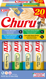 Inaba - Multipack Friandises Churu 4 Vari&eacute;t&eacute;s pour Chats - 20x14g