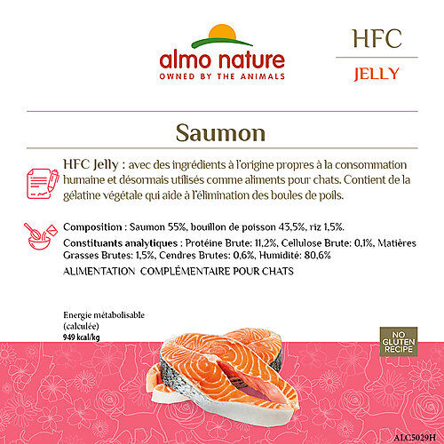 Almo Nature - P&acirc;t&eacute;e en Bo&icirc;te HFC Jelly Saumon pour Chat - 70g Image num&eacute;ro 3