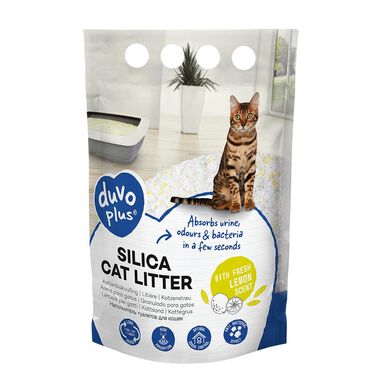 Duvoplus - Litière Premium Silica Citron Blanc/Jaune pour Chats - 5L/2Kg